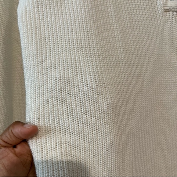 Aerie Long Sleeve Ivory White Knitted Half Button Up Pullover Sweater size XS - Picture 4 of 11